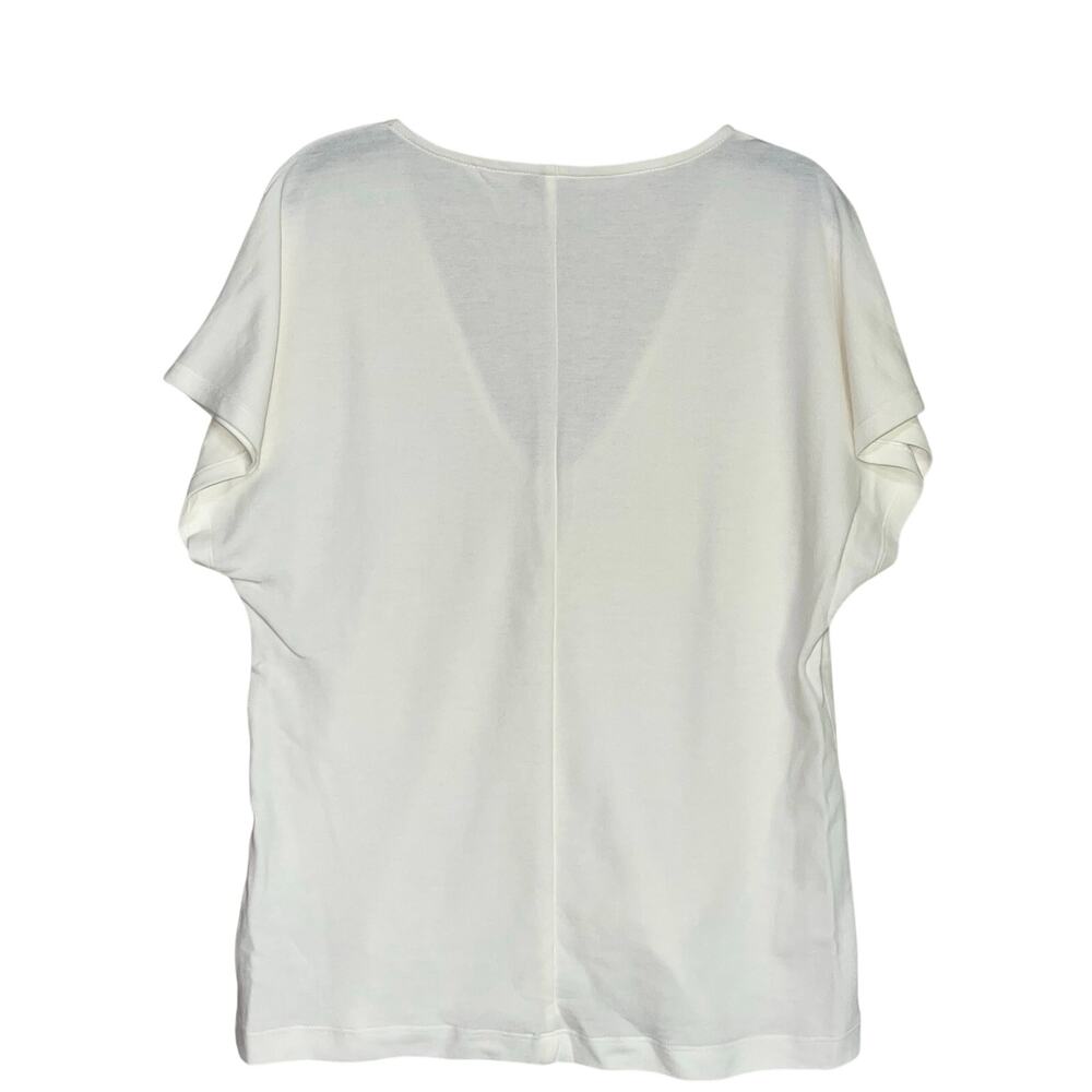 Vince Dolman Flutter Sleeve Top V-Neck - Picture 3 of 7